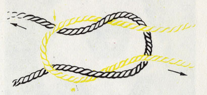 Саморазвязывающийся узел, которым часто пользуются фокусники. Если потянуть за 'нужный' конец, узел распустится