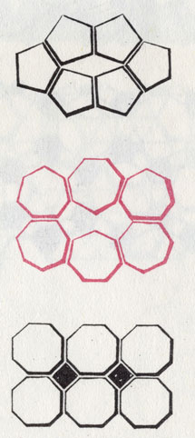 Используя многоугольники разных видов, можно создать множество узоров для кафельного пола