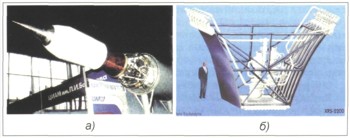 Гиперзвуковой прямоточный воздушно-реактивный двигатель (а) и революционный линейный ЖРД аэроспарк (б)